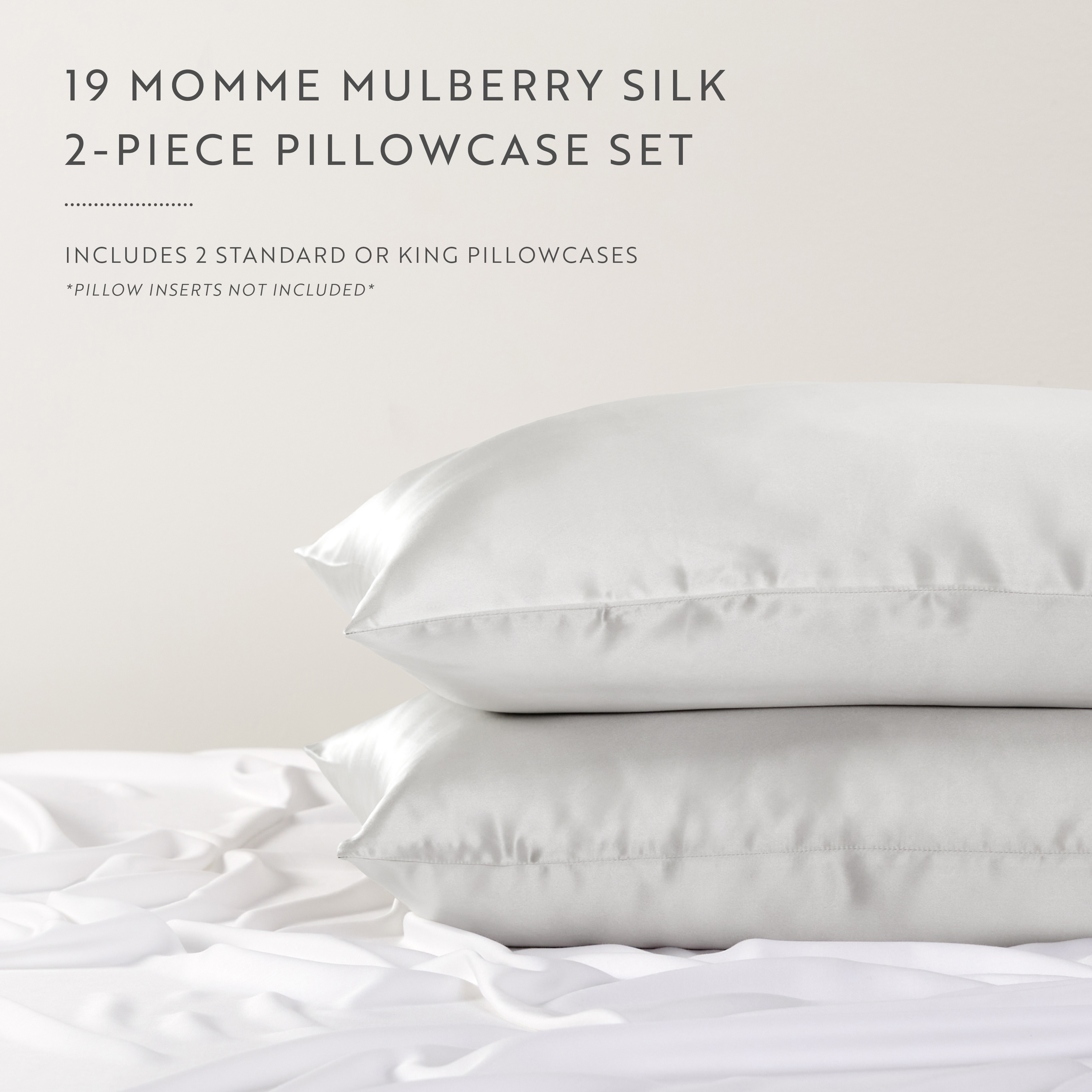 Becky Cameron 100% Mulberry Silk Zippered Pillowcase 2 Piece Set