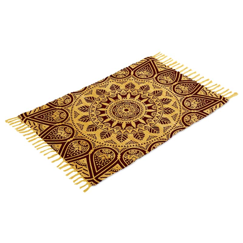 Authentic Hand-Woven Indian Cotton Rug 24''x36'' - Washable, Reversible, and Timelessly Stylish - 2'x3'