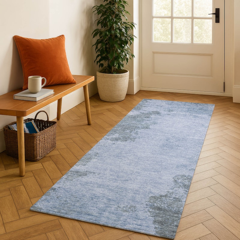 Premium Washable Super Soft Mayfield Rug - Blue - 2'3" x 7'6"