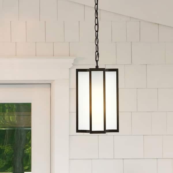 slide 2 of 6, SAFAVIEH Lighting Hyla 8" Outdoor Pendant - 8"W x 8"D x 89"H