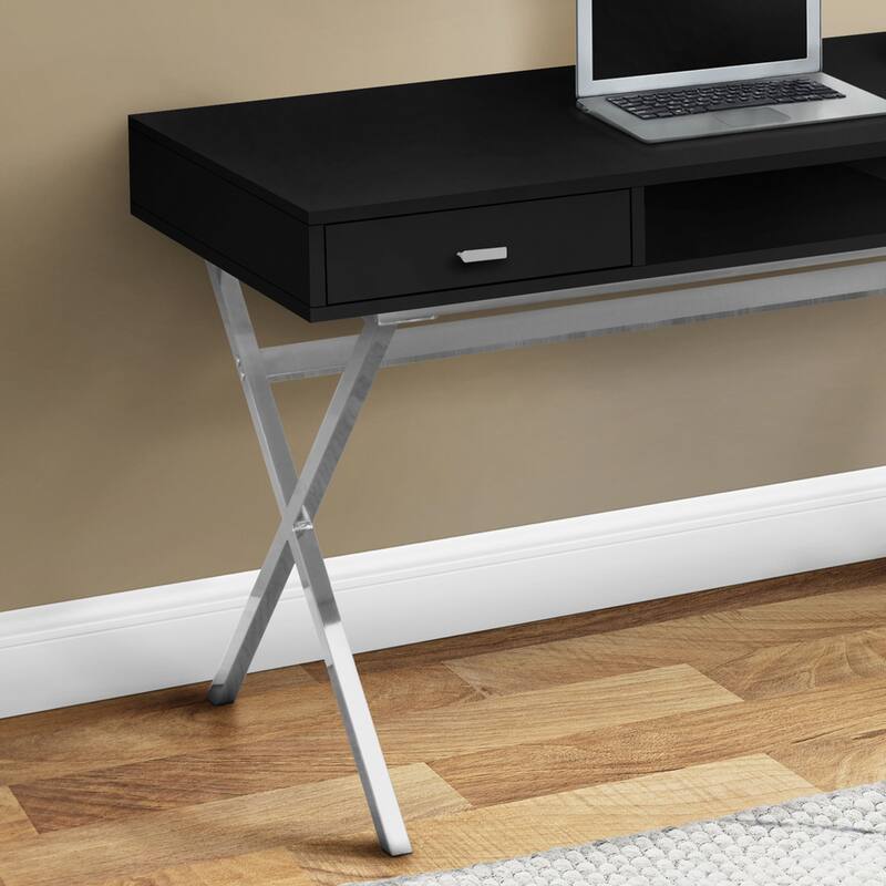 Monarch Specialties 48" Desk with Drawers and Open Shelf