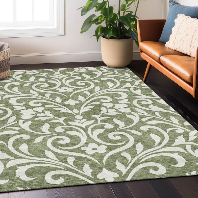 Machine Washable Indoor/ Outdoor Chantille Traditional Rug