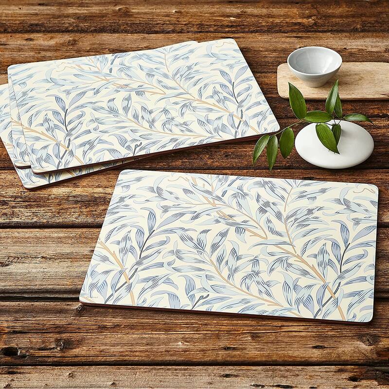 Pimpernel Set of 4 Morris and Co Willow Bough Blue Placemats - 15.7 Inch x 11.7 Inch