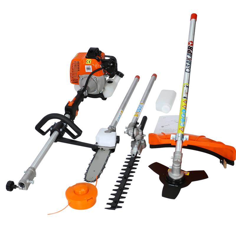 4 in 1 Multi-Functional Trimming Tool, 52CC 2-Cycle Garden Tool System with Gas Pole Saw, Hedge Trimmer, Grass Trimmer