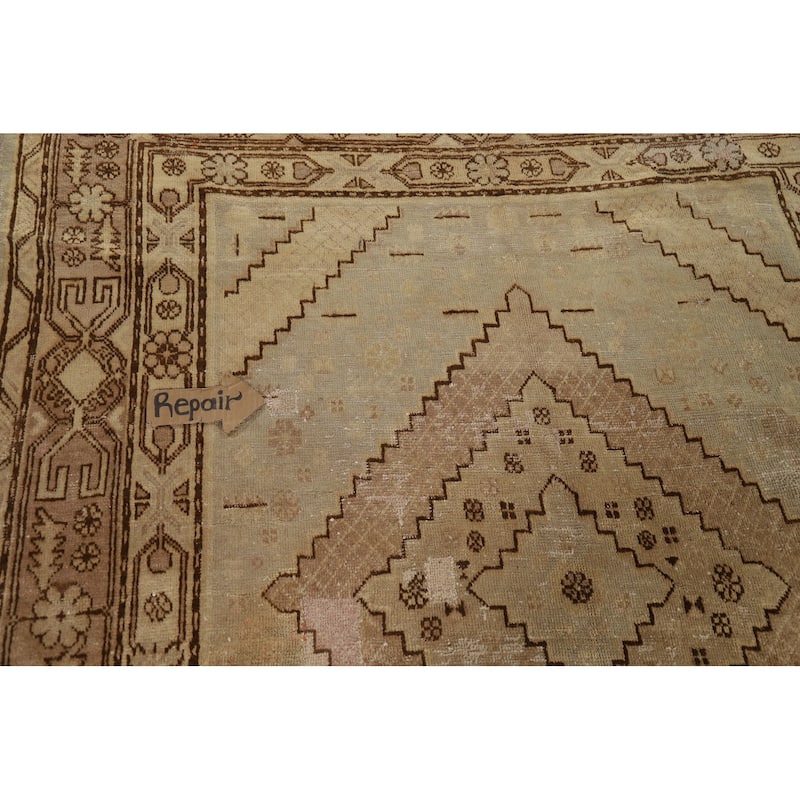 Pre-1900 Antique Vegetable Dye Khotan Rug Hand-Knotted Wool Carpet - 5'7"x 10'7"