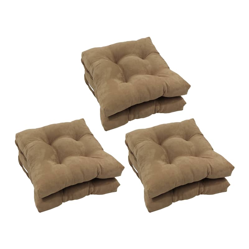 16-inch Square Indoor Microsuede Chair Cushions (Set of 2, 4, or 6) - Set of 6 - Java