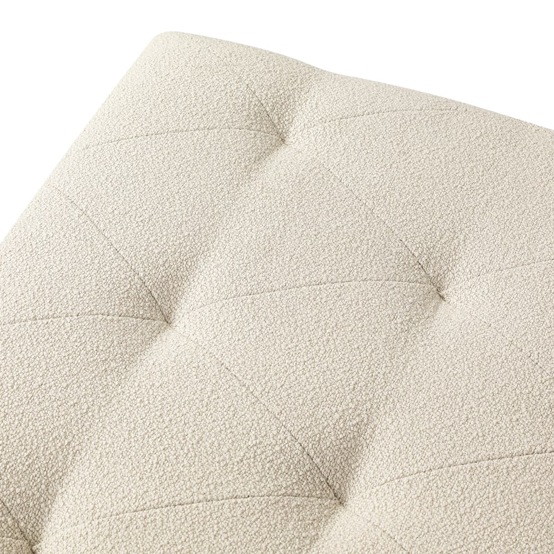 Adeco Tufted Storage Ottoman Bench for Living Room Bedroom