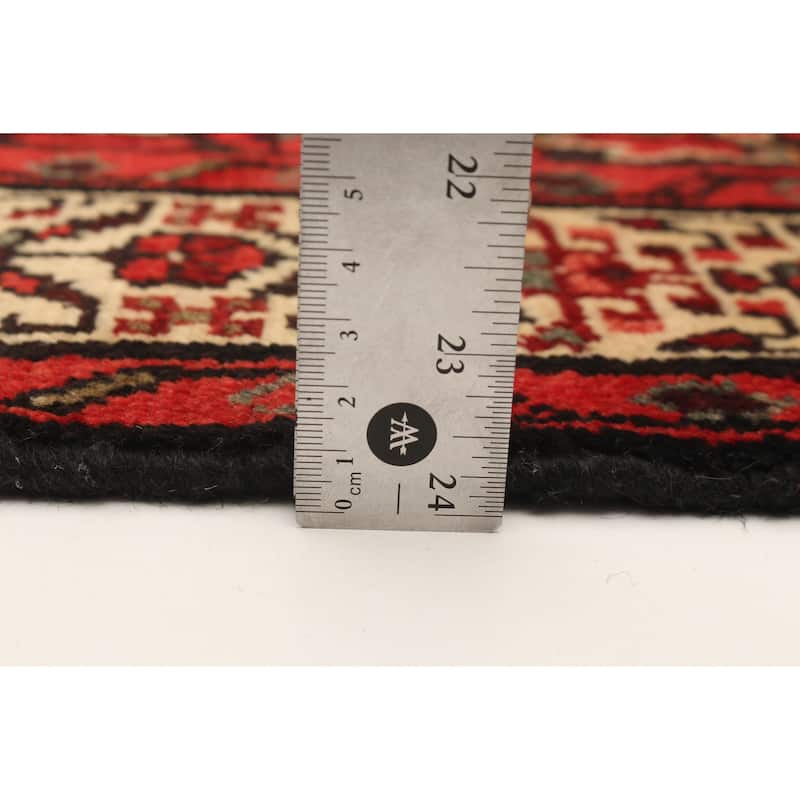 ECARPETGALLERY Hand-knotted Andelz Red Wool Rug - 3'5 x 8'5