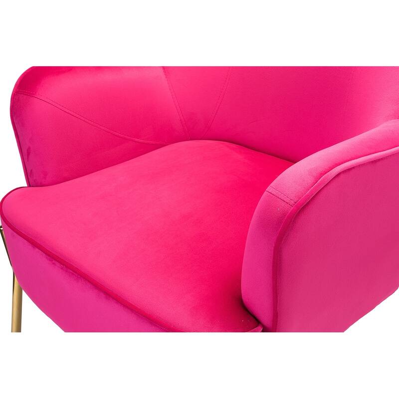 Marina Modern Velvet Accent Chair with Golden Legs Set of 2 by HULALA HOME