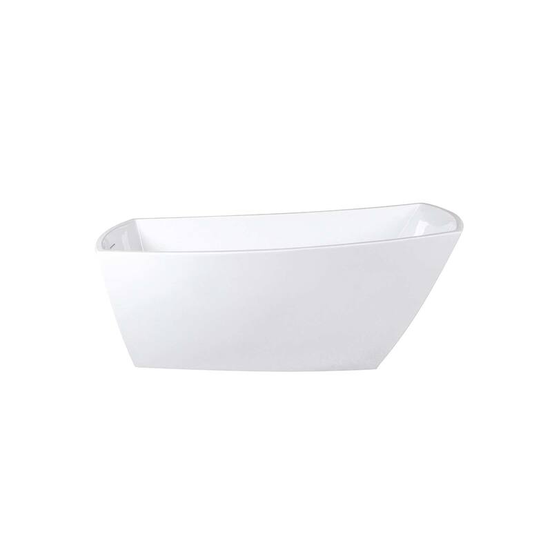 Peter Soaking Single Slipper Rectangular Bathtub in Glossy White