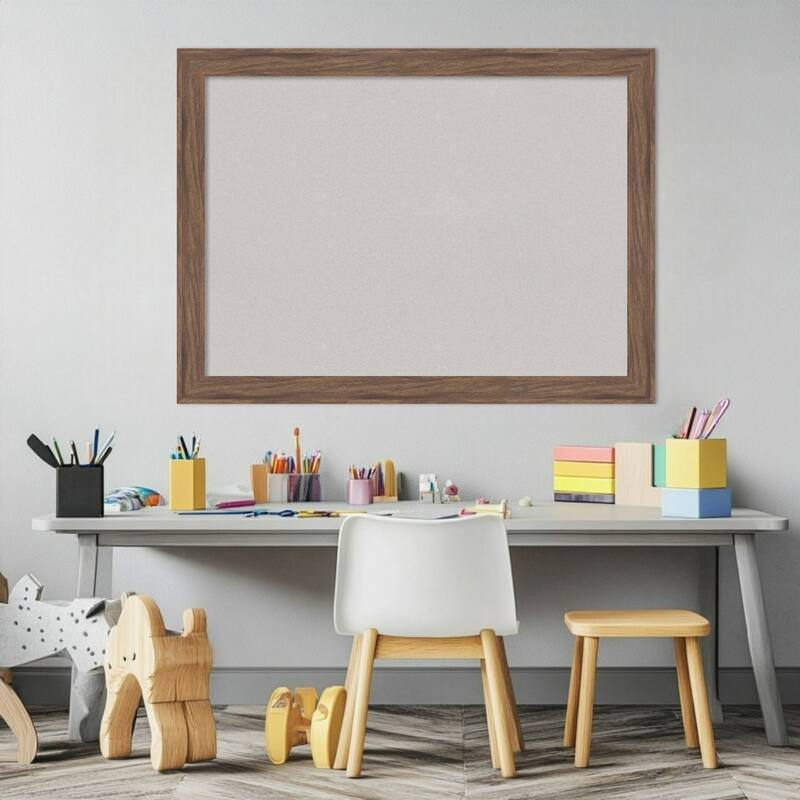 Pia Medium Brown Narrow Framed Cork Board - Bulletin Board, Organization Board, Pin Board