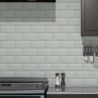 Bright White 6x12 Glass Subway Tile - Overstock - 32301319