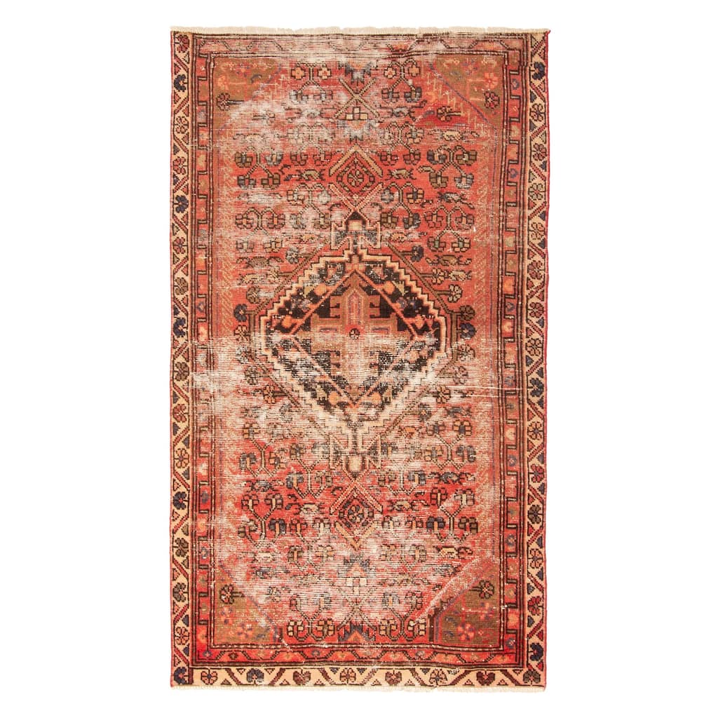 ECARPETGALLERY Hand-knotted Antalya Vintage Red Wool Rug - 3'11 x 6'11