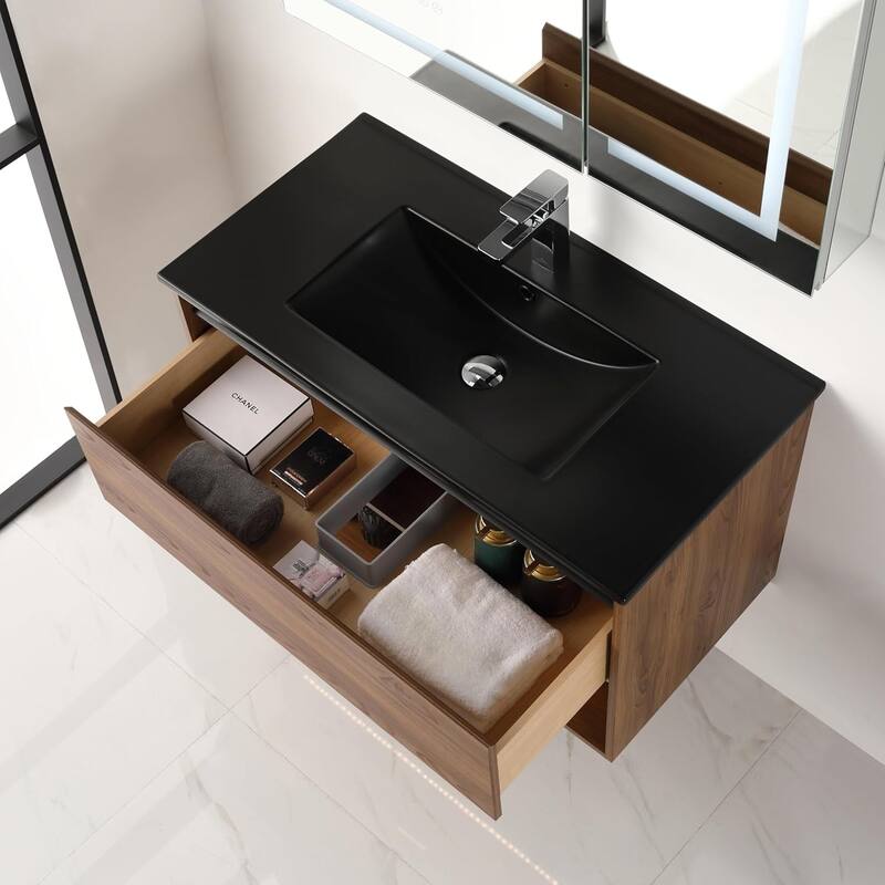Blossom Bergen Wall Mounted Floating Bathroom Vanity with Sink