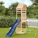 preview thumbnail 10 of 18, vidaXL Outdoor Playset Outdoor Backyard Playground Equipment for Kids Age 3-8 - 21.7" x 100" x 103.9" Brown Pine