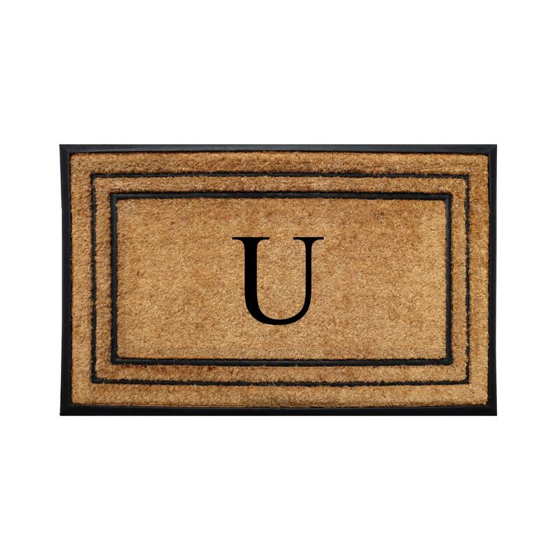 A1HC Natural Coir & Rubber Door Mat, Heavy Duty, Dirt Trapping, Long-Lasting Entrance Doormats,Thick & Durable Outdoor Entry Mat - 25" X 57" - U
