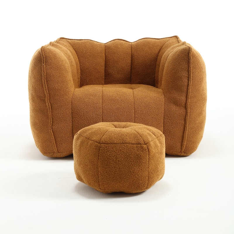 Soft Bean Bag Lazy Sofa with Footstool for Living Room and Bedroom