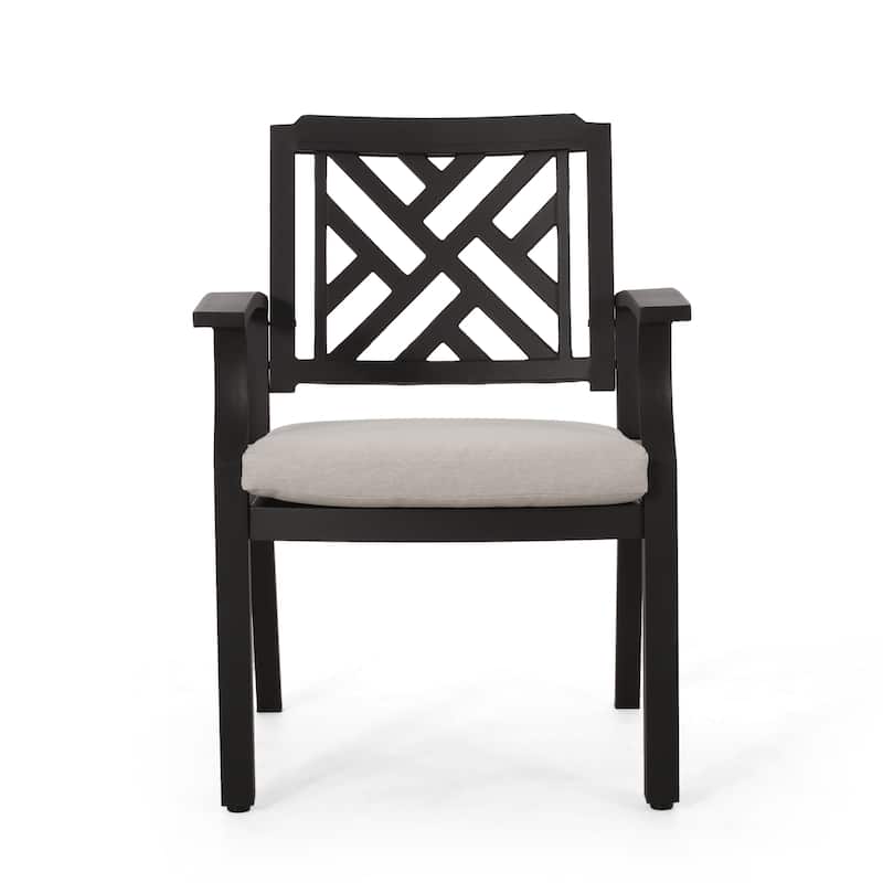 Contemporary Outdoor Chairs Set w/ Lightweight Aluminum Frame, Water-Resistant Cushions, 300lb Weight Limit