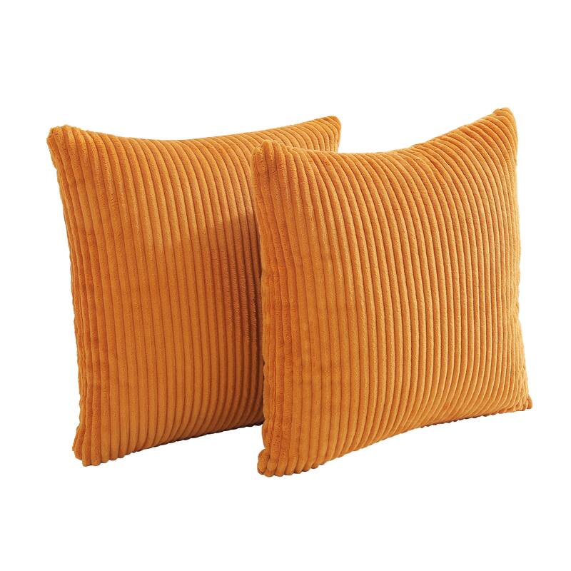 Set of 2 Modern Decorative Soft Corduroy Throw Pillows