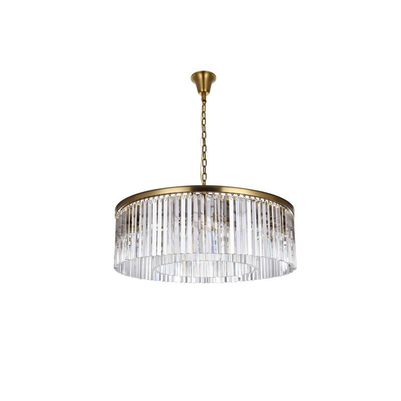 Indigo Home round crystal chandelier in satin gold