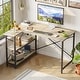preview thumbnail 36 of 113, Small L Shaped Desk with Storage Shelves Corner Computer Desk