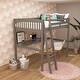 preview thumbnail 4 of 12, Everest Modern Solid Wood Frame Full Size High Loft Bed with Desk, Stairs and Storage, No Box Spring Needed
