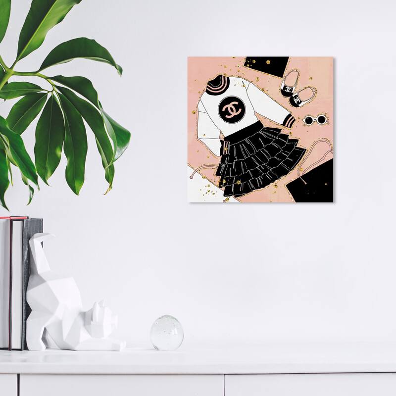 Wynwood Studio Prints Fashion and Glam Child's Fashion Closet Pink and Rose Gold Glam Wall Art Canvas Print - 12 x 12