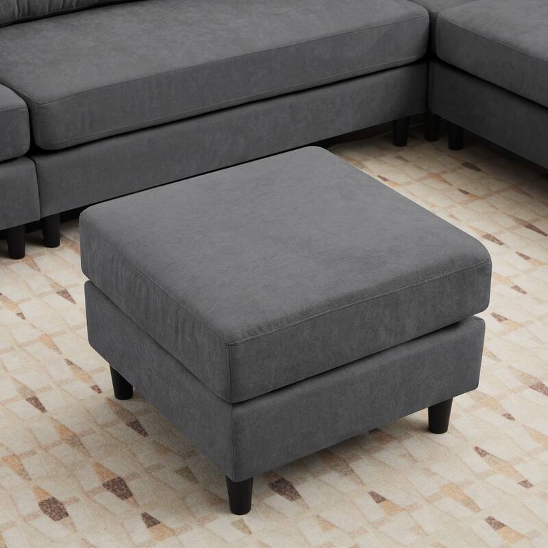 Snow Velvet Sectional Sofa