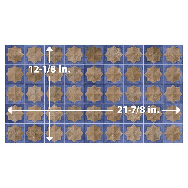 Merola Tile Tetuan Astre Terra Cobalt 12-1/8" x 21-7/8" Porcelain Wall Tile