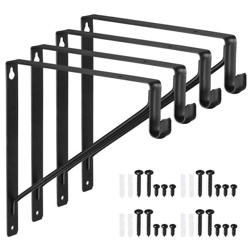 Closet Rod Brackets Holder 4Pcs, 11 x 11 Inch Closet Shelf Bracket