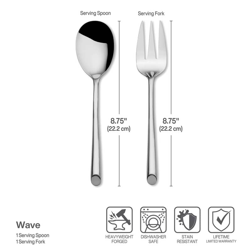 Towle Living Wave 42 Piece Forged Stainless Steel Flatware Set
