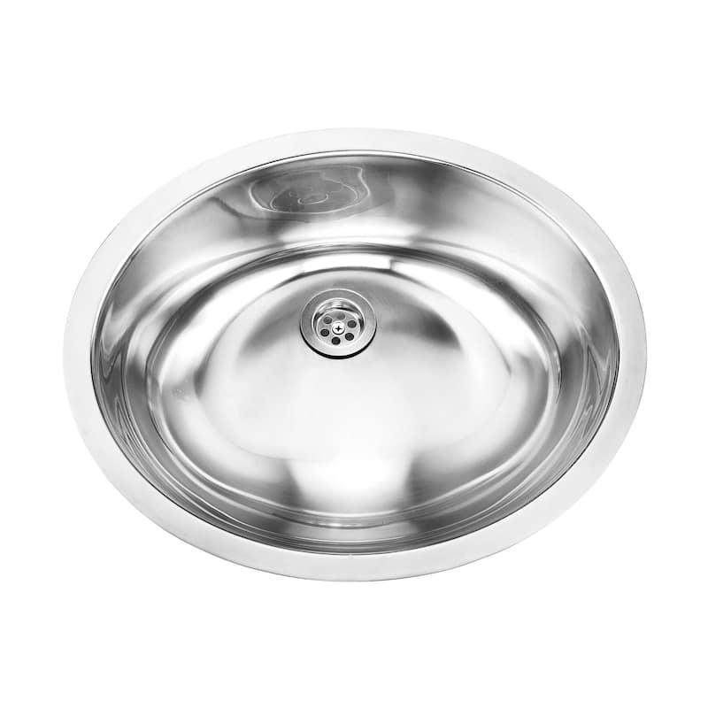 Dowell Undermount Single Bowl Stainless Steel Bathroom Sink - Oval - 19W x 16L x 7H - 19W x 16L x 7H