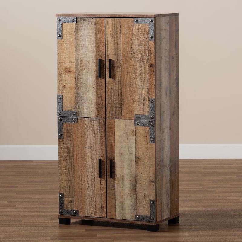 Cyrille Rustic 4-door Shoe Cabinet
