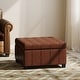 preview thumbnail 20 of 51, Veronica Contemporary Tufted Leather Storage Ottoman by Christopher Knight Home Brown