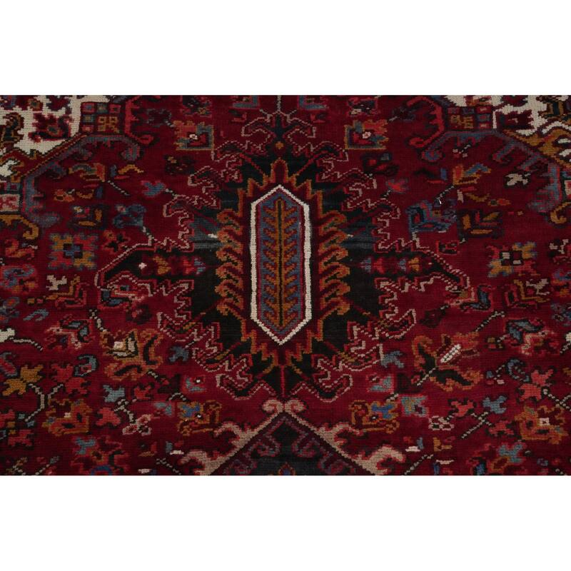 Hand Knotted Oriental 100% Wool Carpet Traditional Medallion Red Heriz Area Rug - 13' 0'' X 10' 1''