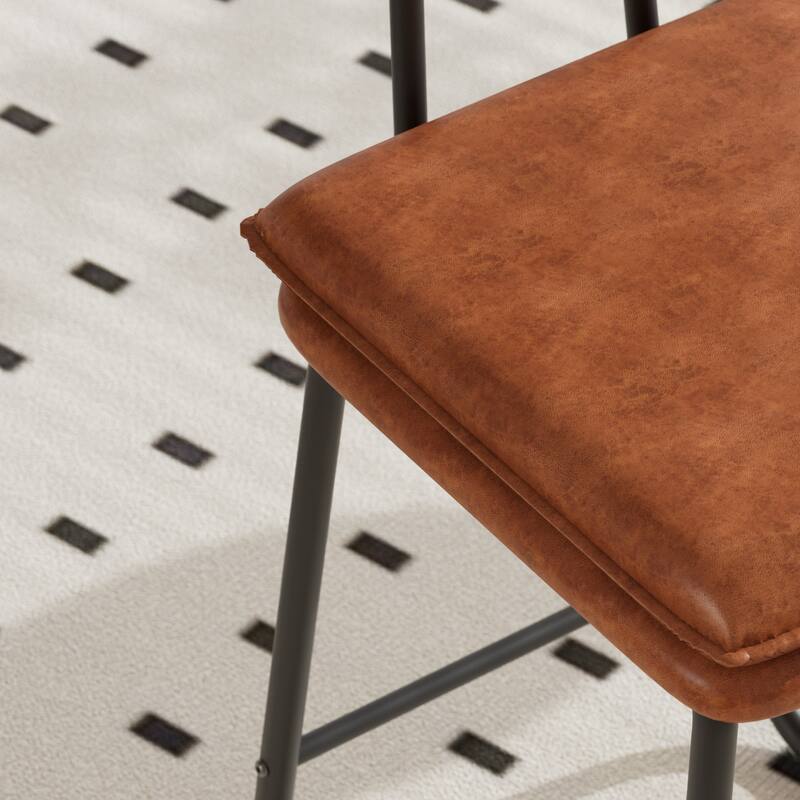 Javlergo Living Room Chair Set of 2 & 4 Modern Armless Accent Chair with Double Footrest Bar Stools for Multiple Rooms