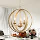 Rella Modern Gold Chandelier Candle Lights Turnable Globe Circles Cage Ceiling Light Dimmable - Light Gold