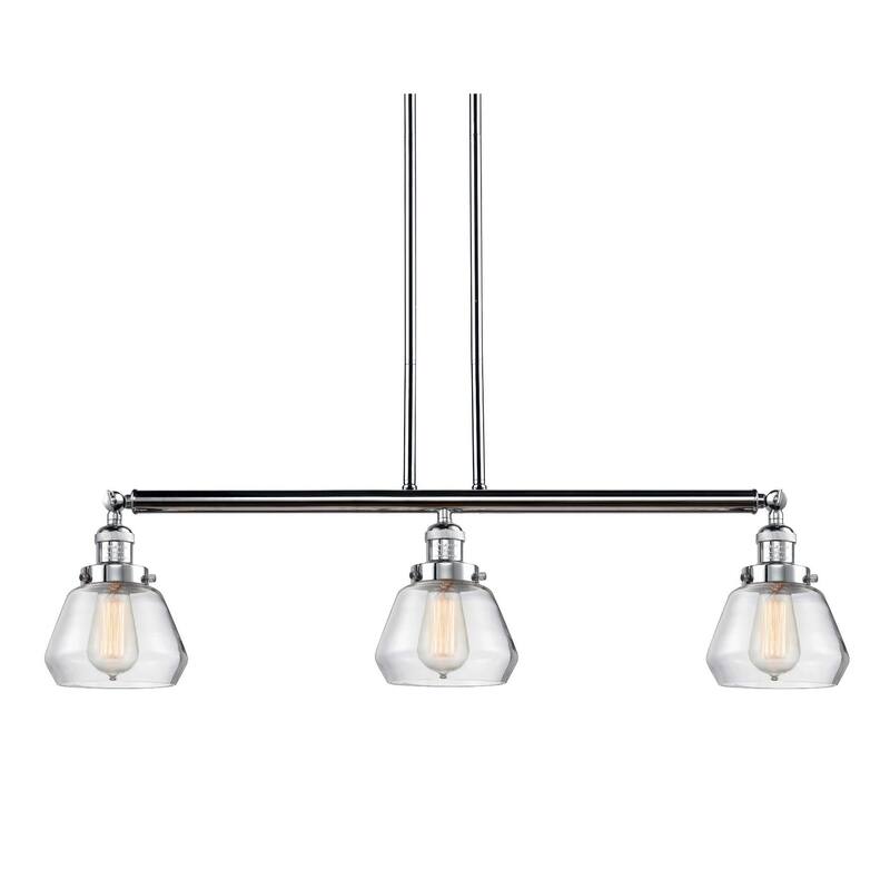 Innovations Lighting Fulton 3 Light 39" Wide Linear Chandelier - Polished Chrome / Clear