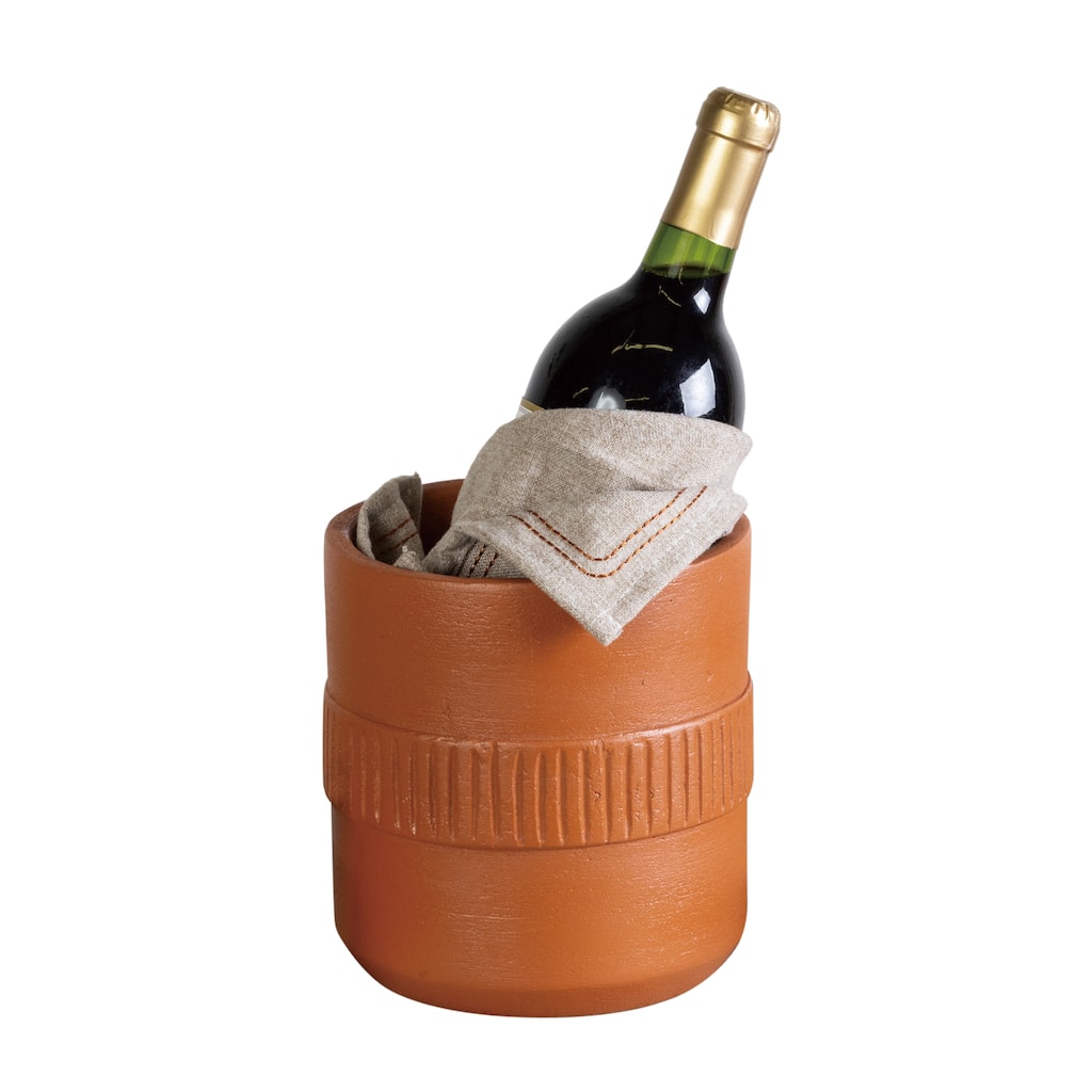 Transpac Terracotta 7.25 in. Brown Harvest Natural Instincts Bottle Cooler
