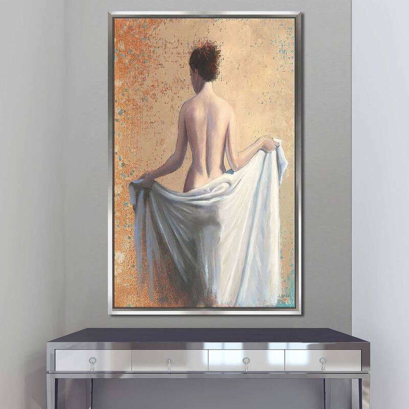 "After the Bath Coral" Print on Floating Canvas