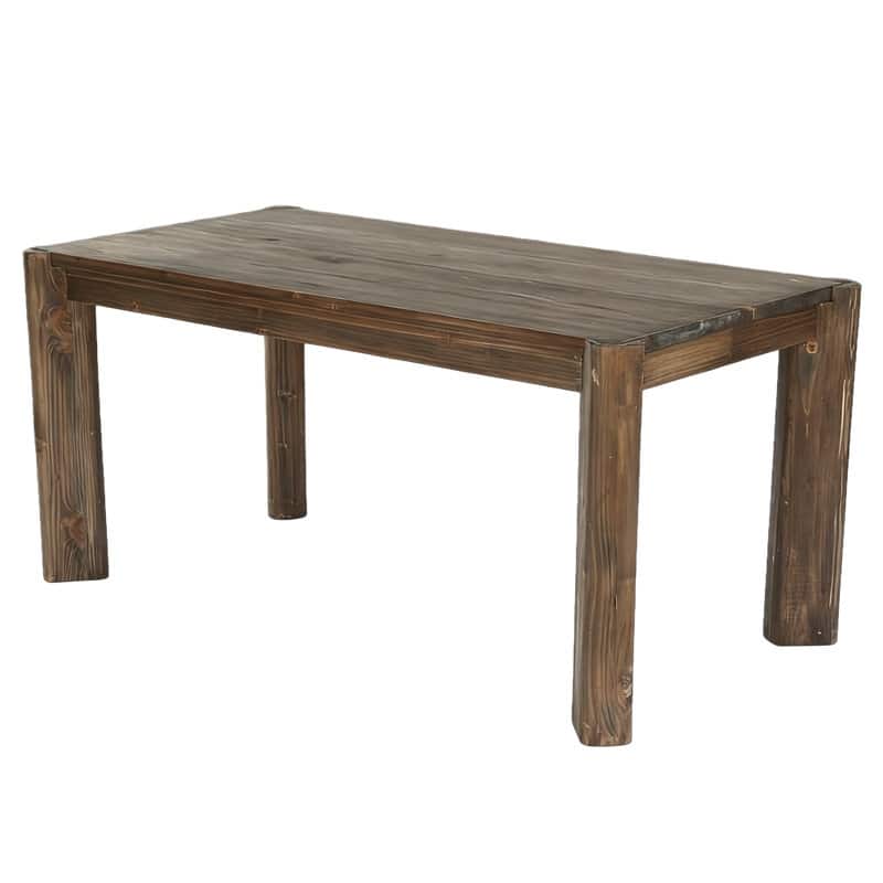 63" Solid Wood Office Executive Desk, Large Rectangular Computer Desk - Brown