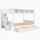 preview thumbnail 25 of 40, Twin over Full Bunk Bed with Shelfs, Storage Staircase and 2 Drawers