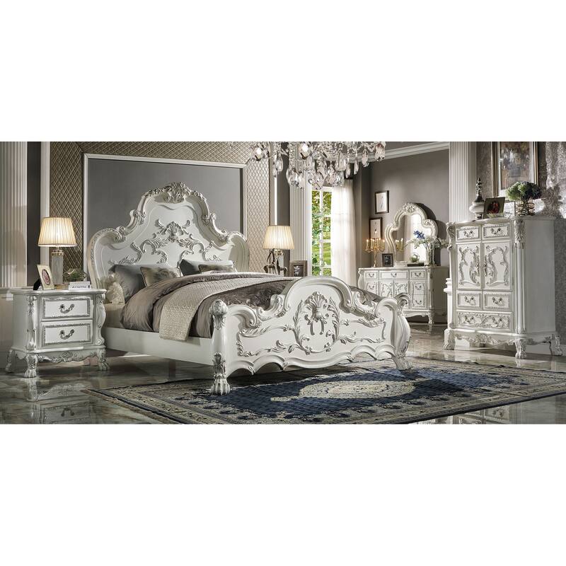 Adison Ivory and Bone White Queen Bed with Arched Headboard