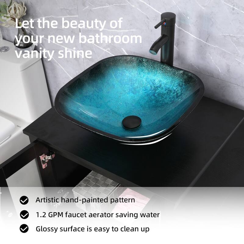 72" Bathroom Vanity Set Vessel Sink Cabinet Mirror Combo
