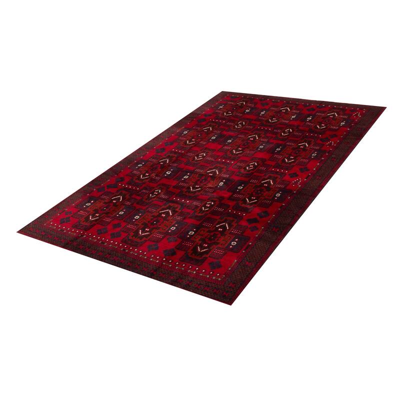 ECARPETGALLERY Hand-knotted Teimani Red Wool Rug - 6'1 x 9'4