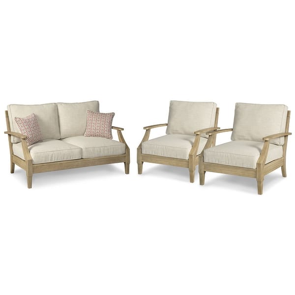 Clare View 3 Piece Outdoor Seating - Beige Clare View 3 Piece Outdoor Seating - Beige