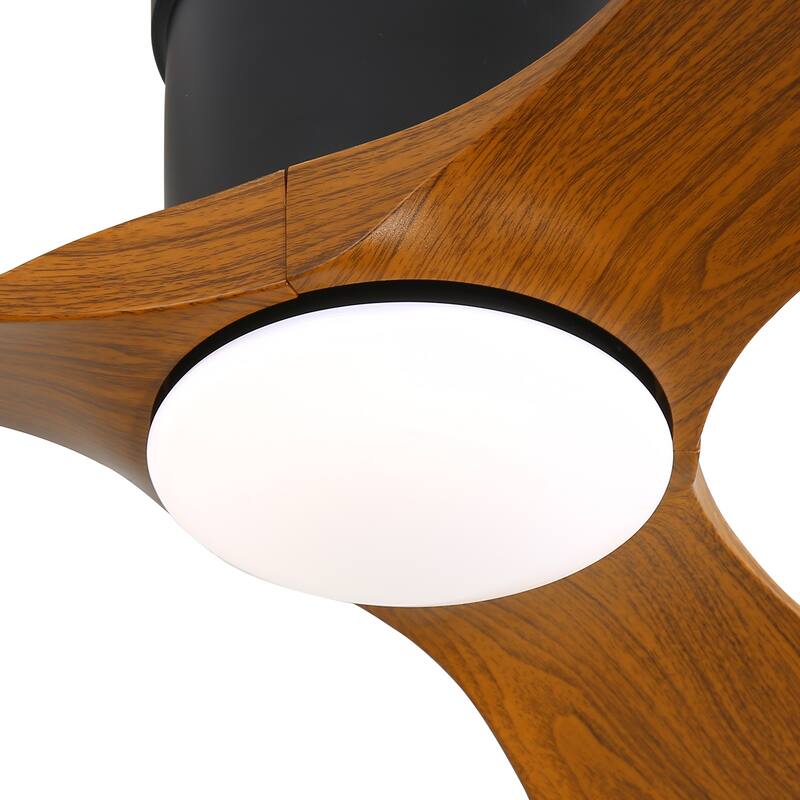 Sofucor 52 Inch Low Profile Flush Mount Ceiling Fan With Light and Remote,3-ABS Blades Smart Optional,Reversible DC Motor