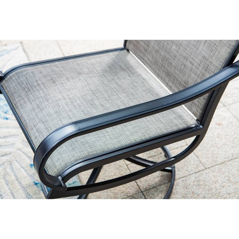 MAISON ARTS Patio Textilene Swivel Dining Chairs Set of 2