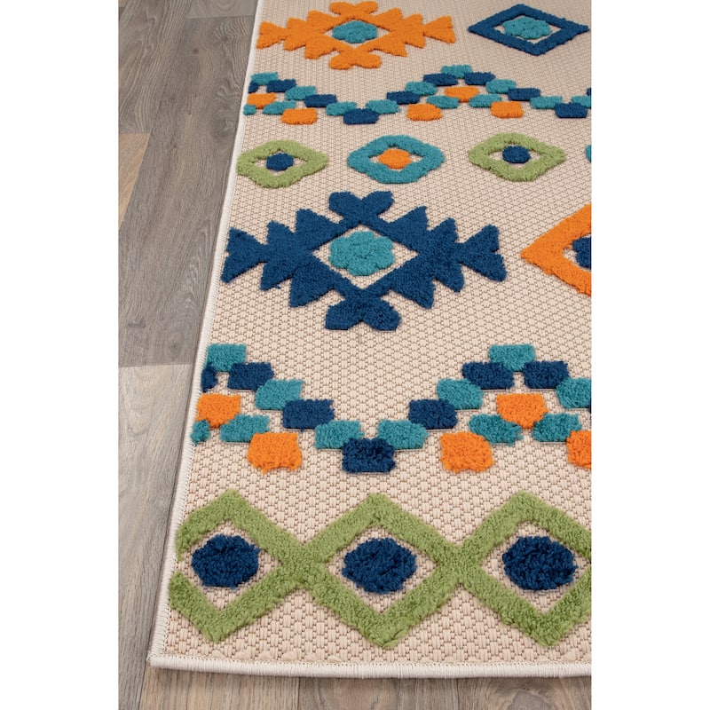 World Rug Gallery Southwestern Geometric Indoor/Outdoor Area Rug