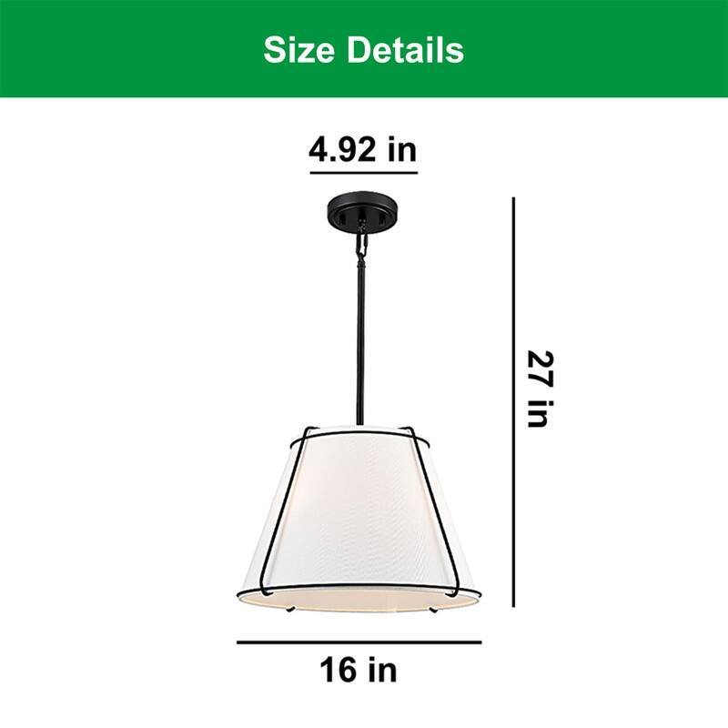 16” Hanging light black chandelier light metal pendant light